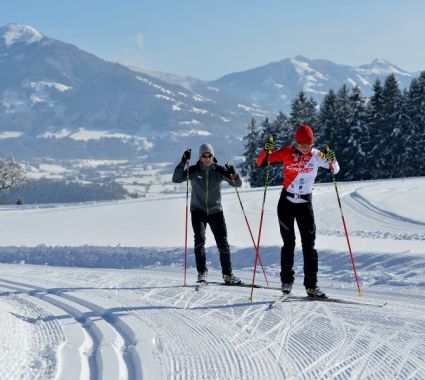 Lisi Osl beim Langlaufen am Angerberg / © Hannes Dabernig